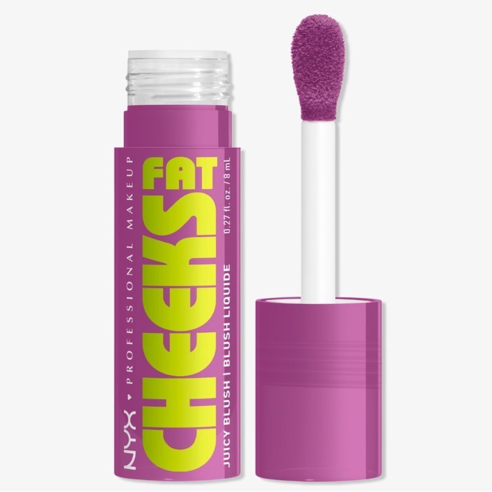 🦋 NYX BLUEBERRY BURST-COOL PURPLE Fat Cheeks Juicy Dewy Liquid Blush New FullSz